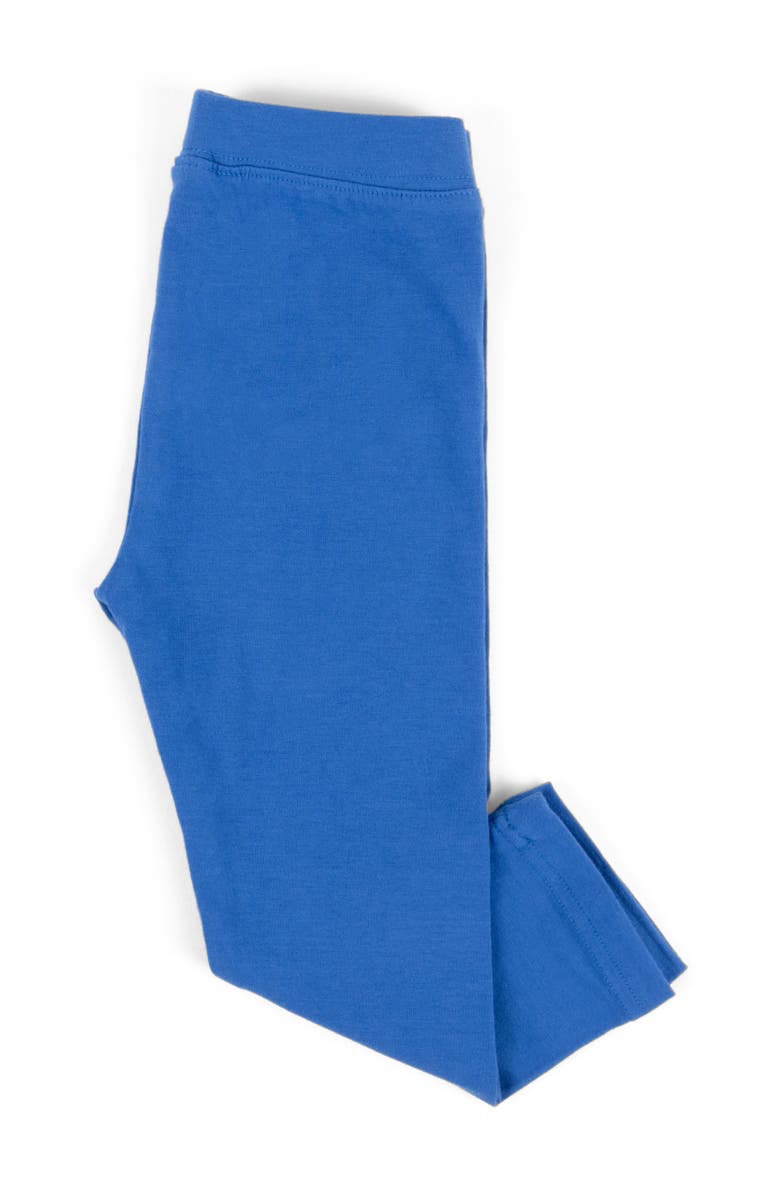 Leveret Girls Cotton Leggings, Solid Colors, Alternate, color, Royal Blue