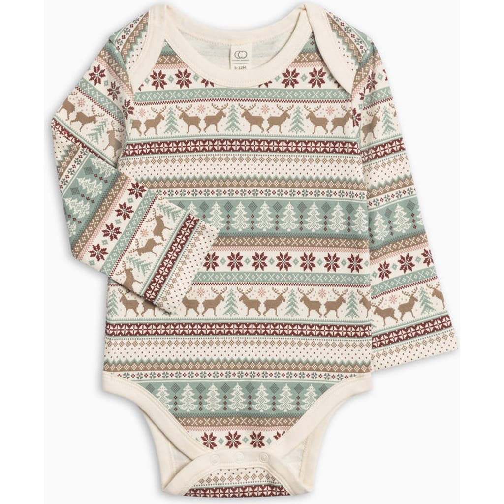 Colored Organics Kids' Organic Holiday River Bodysuit In Brown