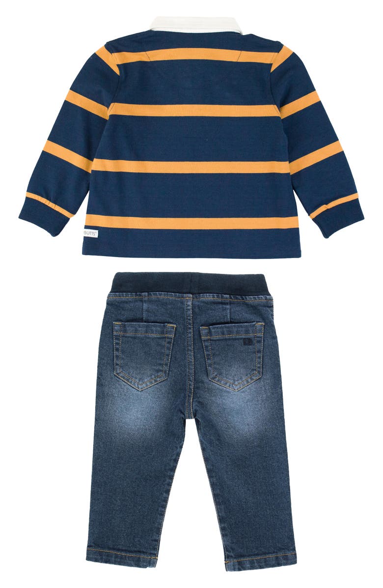 RuggedButts Rugby Shirt & Pull-On Jeans Set, Alternate, color,
