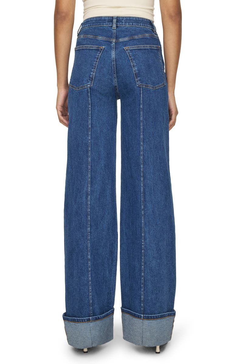 WARP+WEFT Cuffed Seam Wide Leg Jeans, Alternate, color,
