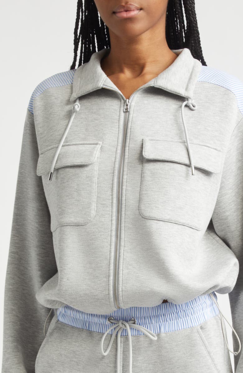 Veronica Beard Stellant Mixed Media Jacket, Alternate, color, Light Heather Grey