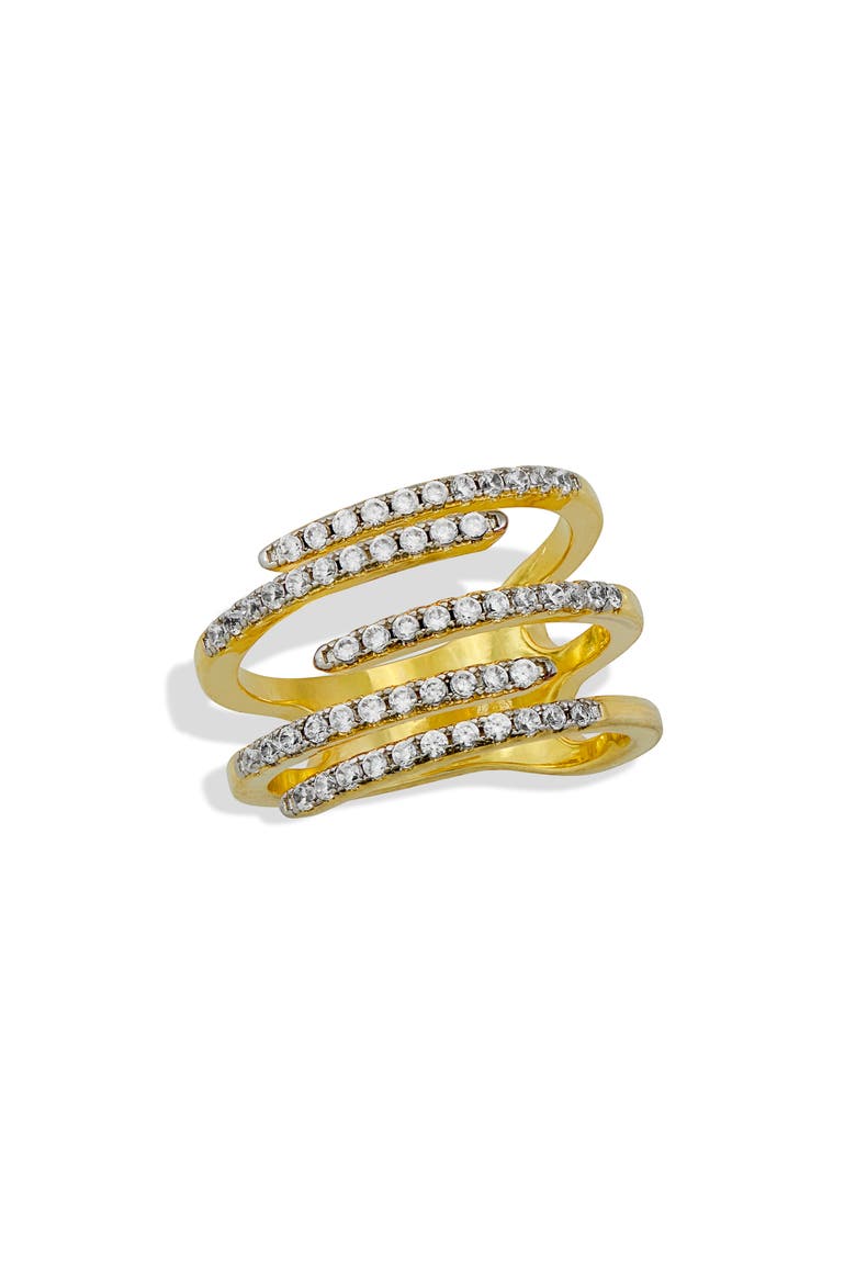 Wide Stacked Cubic Zirconia Ring, Main, color, YELLOW