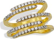 SAVVY CIE JEWELS Wide Stacked Cubic Zirconia Ring
