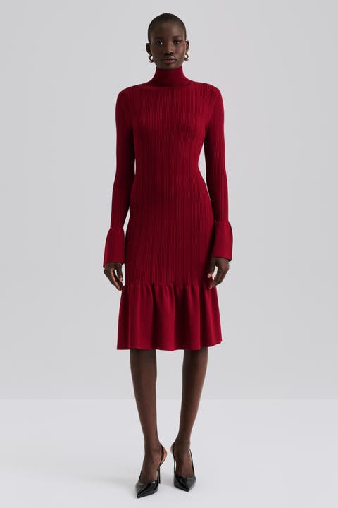 Amalia High Neck Knitted Midi Dress