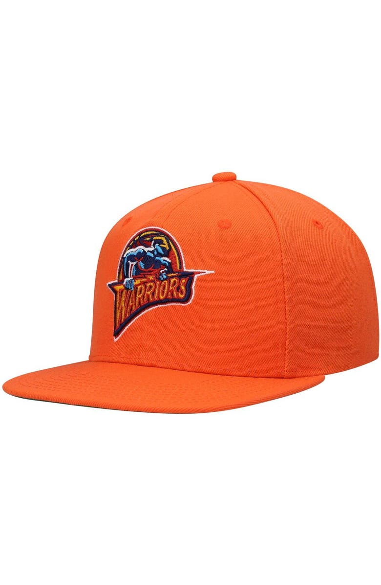 Mitchell & Ness Men's Mitchell & Ness Orange Golden State Warriors Hardwood Classics Snapback Hat, Alternate, color, Orange