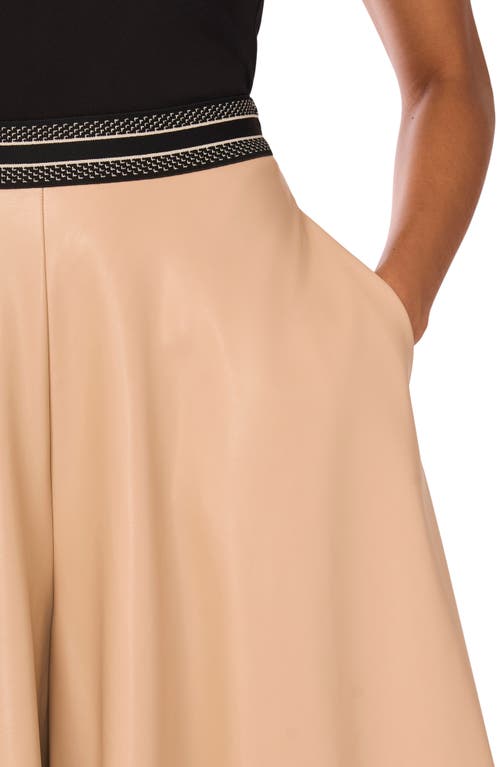 Halogen ® Faux Leather Wide Leg Culottes In Animal Print