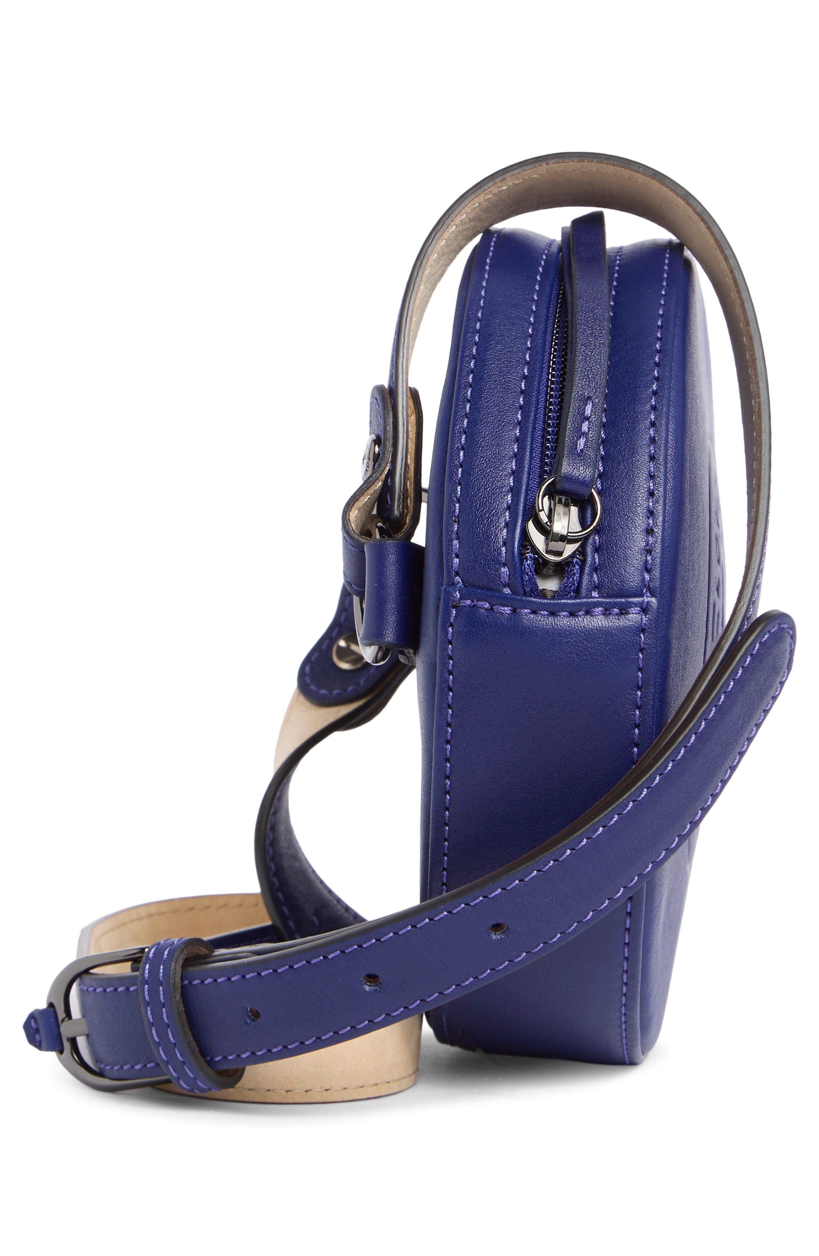 Longchamp Embossed Circular Belt Bag, Alternate, color, Sapphire