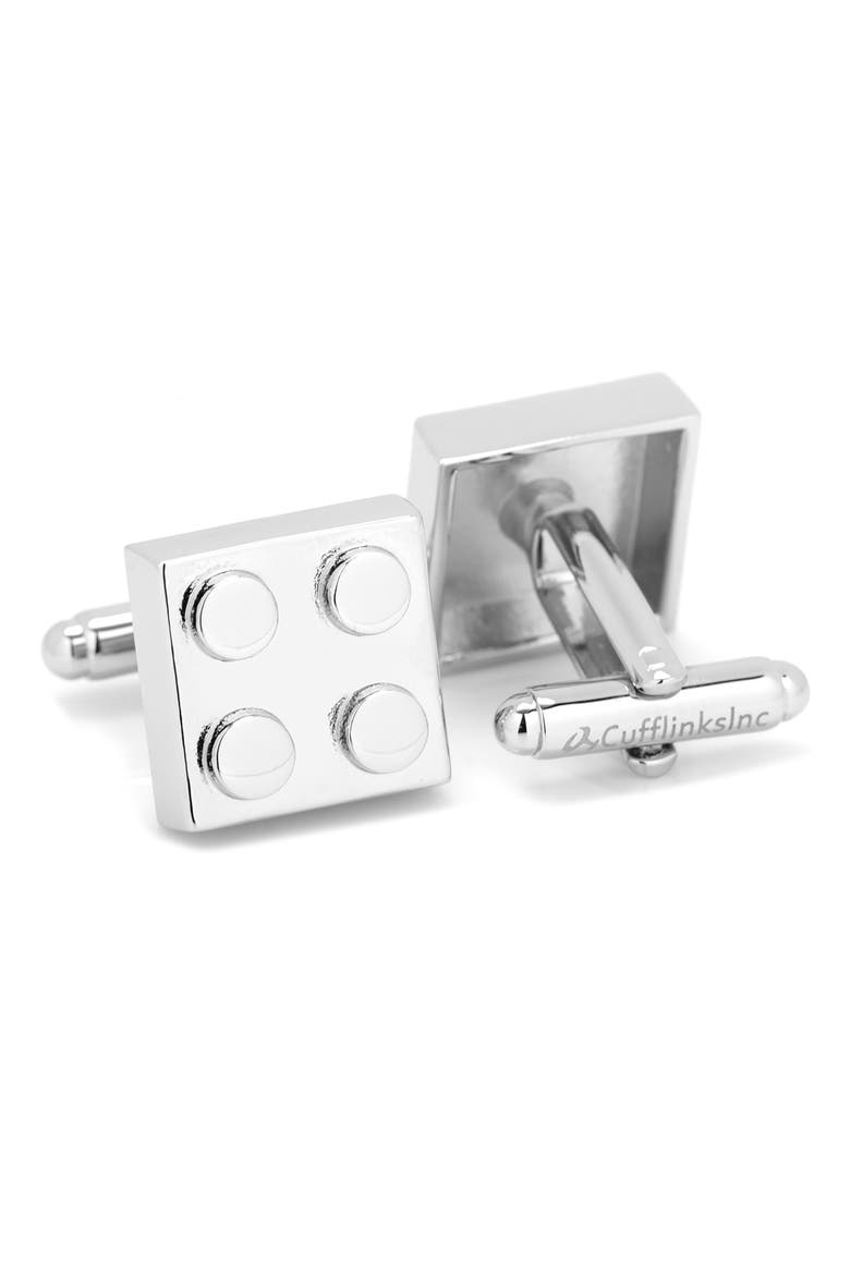 Building Block Cuff Links, Alternate, color, METALLIC SILVER