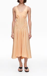 Bimba y Lola Silk Cross-Back Midi Dress