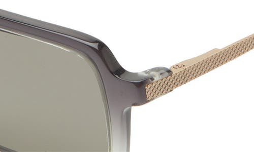 Eyebobs Mogul 50mm Small Polarized Rectangular Sunglasses In Black To Grey Fade/grey