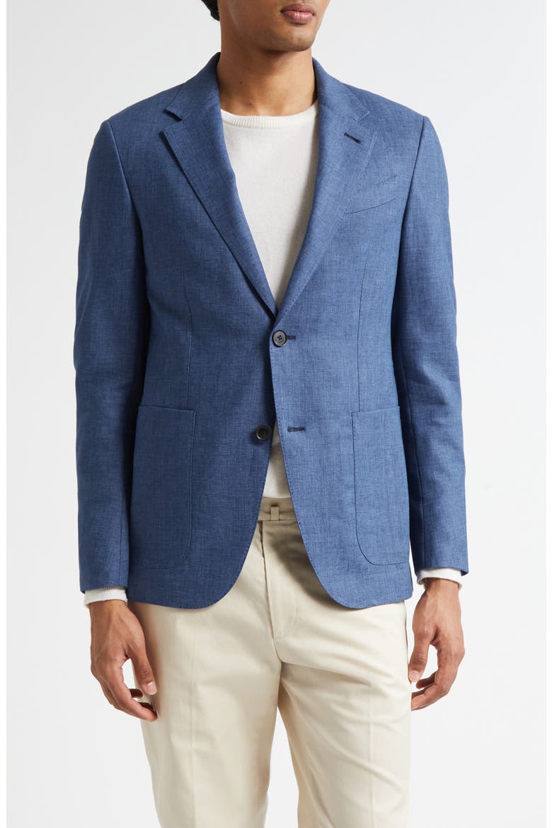Oasi Linen Sport Coat, Main, color, MED BLUE SOLID