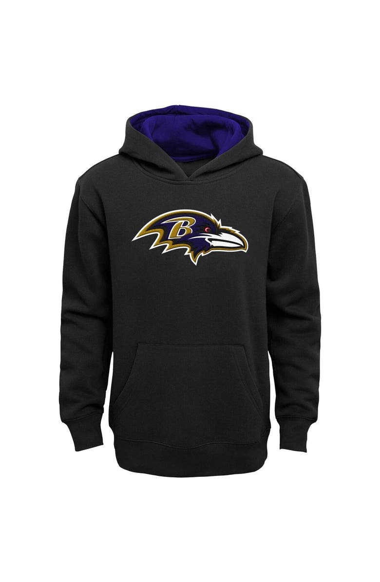 Outerstuff Youth Black Baltimore Ravens Prime Pullover Hoodie, Main, color, Black