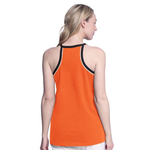 G-iii 4her By Carl Banks Orange Baltimore Orioles Curveball Racerback Tank Top