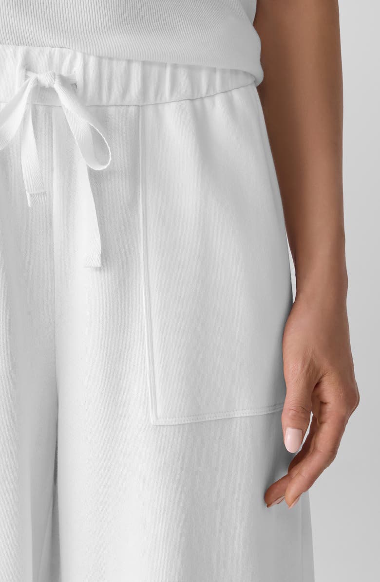 Eileen Fisher Organic Cotton Ankle Wide Leg Pants, Alternate, color, White