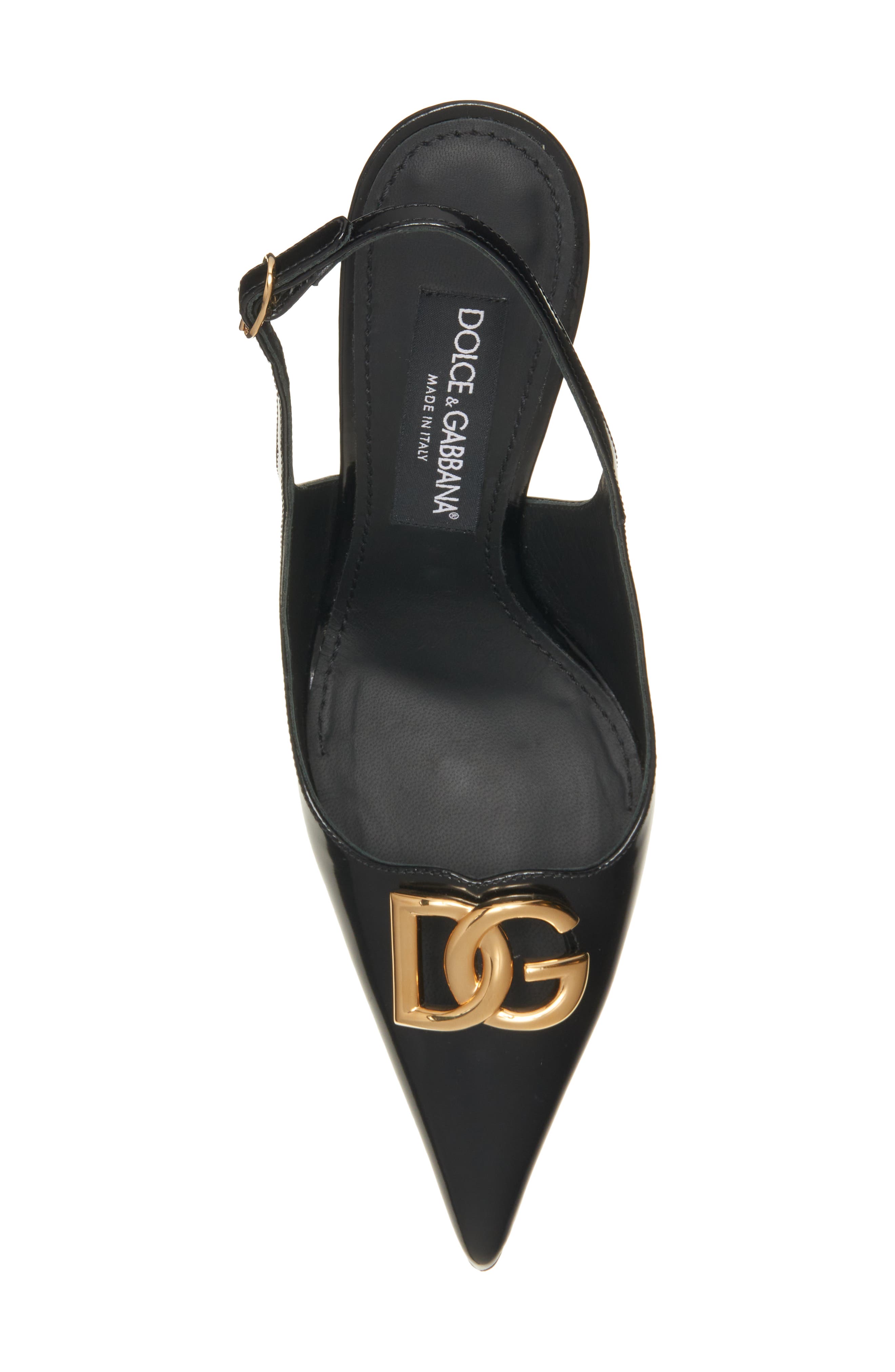 Dolce&Gabbana Lollo Pointed Toe Slingback Pump, Alternate, color, Black