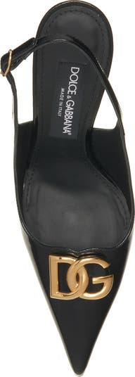 【関税＆送料込み】Dolce & Gabbana Lollo Leather Slingback Lollo printed leather slingback pumps in multicoloured