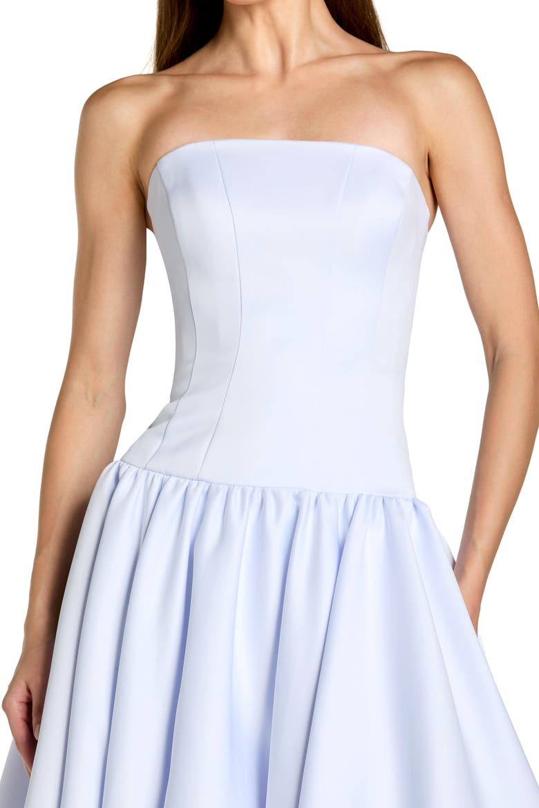 Strapless Satin Dropwaist Gown, Alternate, color, Powder Blue