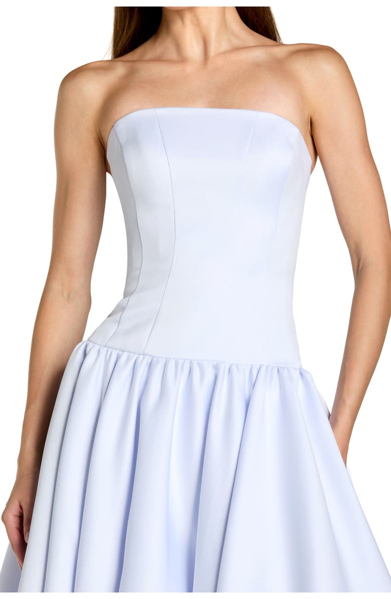 Mac Duggal Strapless Satin Dropwaist Gown, Alternate, color, Powder Blue