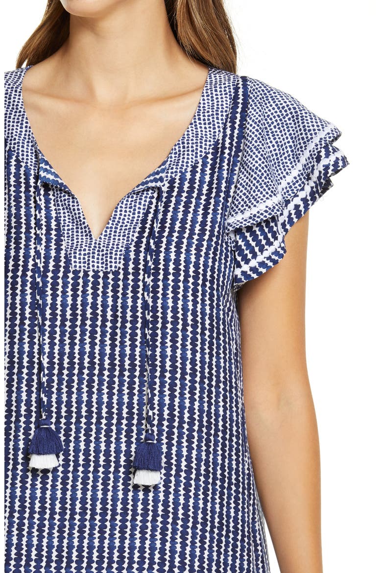 Dot Stripe Vineyard Tunic, Alternate, color, DOT DEEP BAY
