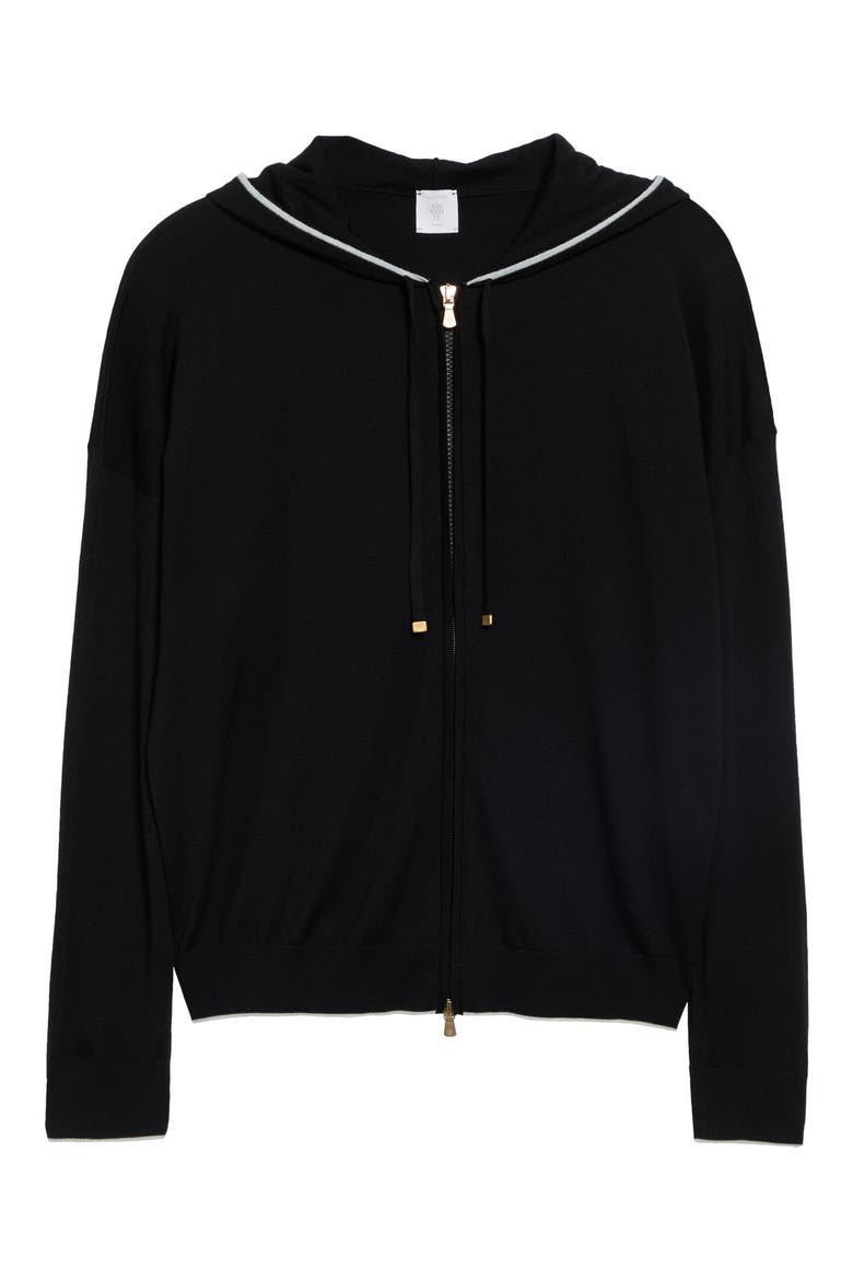 Tipped Merino Wool Zip Hoodie, Main, color, 22-75 BLK LT PRL GRY