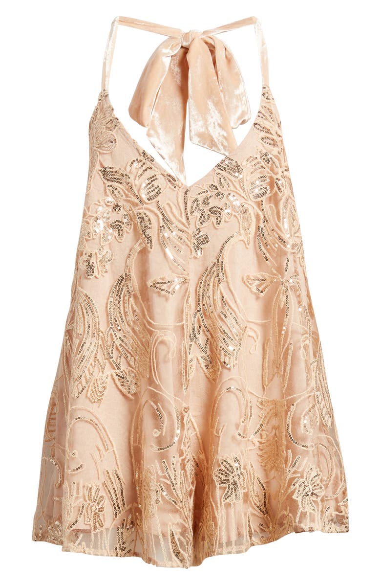 Free People Swingin' It Sequin Romper, Alternate, color, 