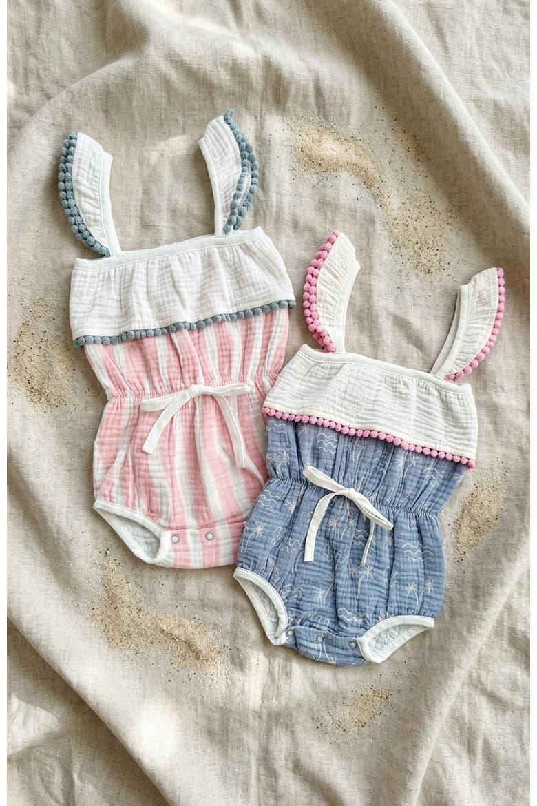 Willa Cotton Bubble Romper, Alternate, color, Denim Blue