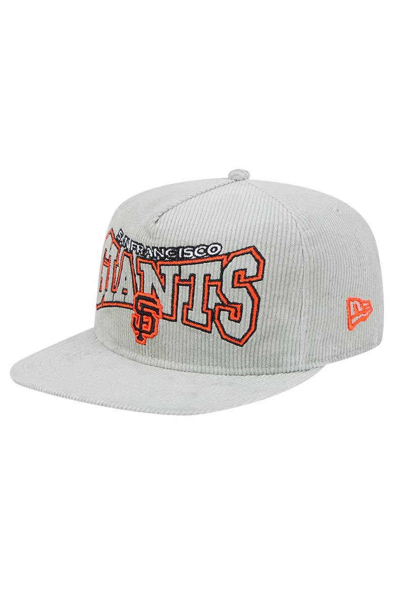Men's New Era Gray San Francisco Giants Corduroy Golfer Snapback Hat, Main, color, Gray