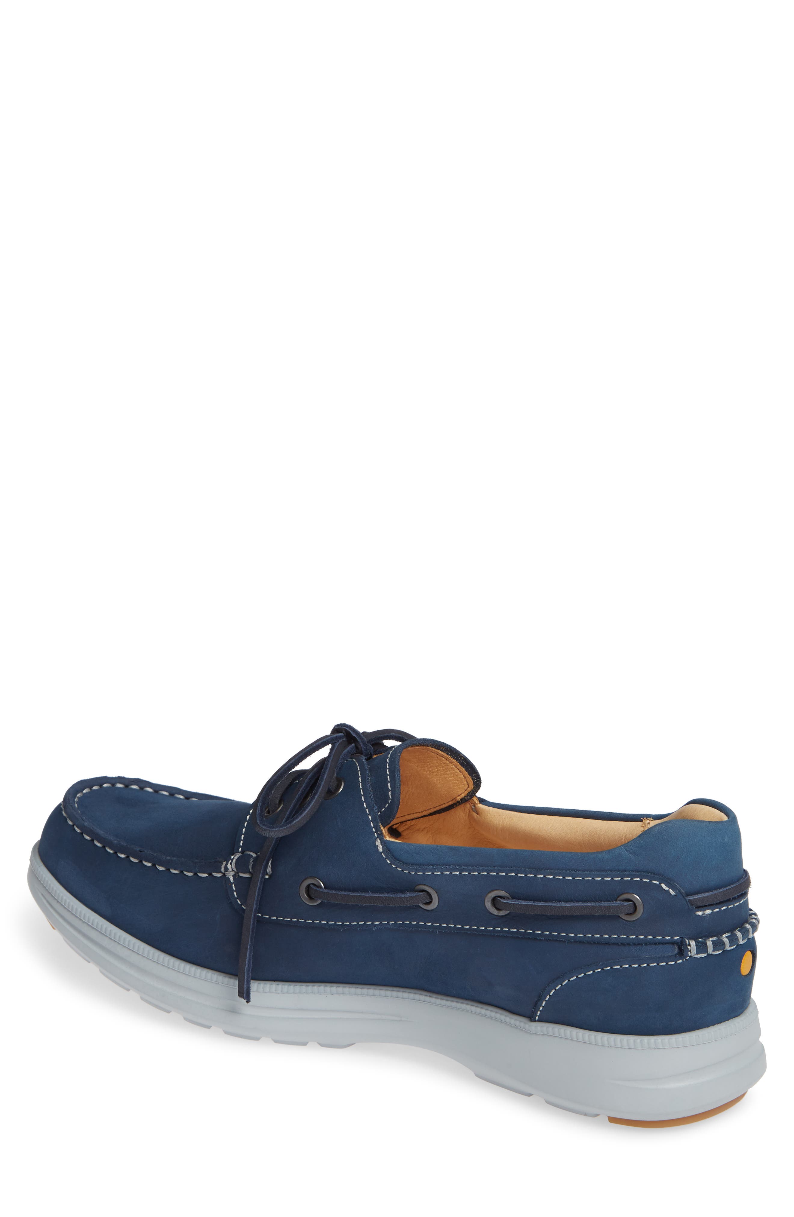 New Endeavor Moc Toe Boat Shoe, Alternate, color, BLUE WAXED NUBUCK