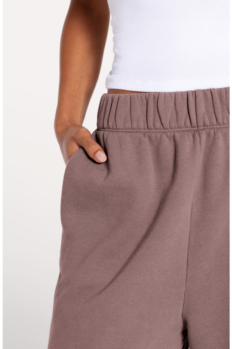 Raw Hem Wide Leg Sweatpants, Alternate, color, COCOA