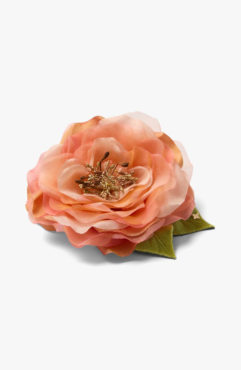 Helena Simon The Peach Open Rose Floral Brooch, Alternate, color, Peach
