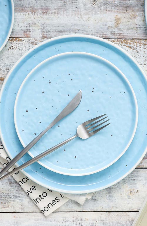 Stone Lain Elena Stoneware 4-piece Salad Plate Set In Blue