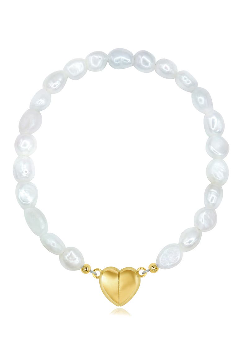 Sea of Love Freshwater Pearl Bracelet, Main, color, GOLD / WHITE