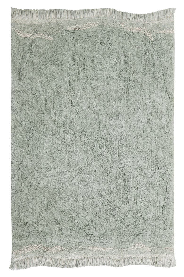 Kids' Wasahable Waves Play Rug, Alternate, color, NATURAL BLUE SAGE GREEN