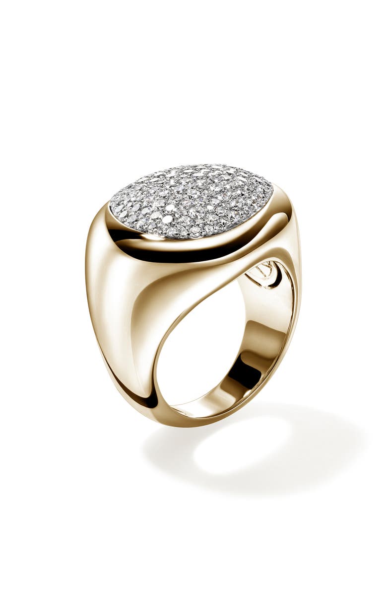 John Hardy Pebble Ring, Gold, Diamonds, Main, color, 
