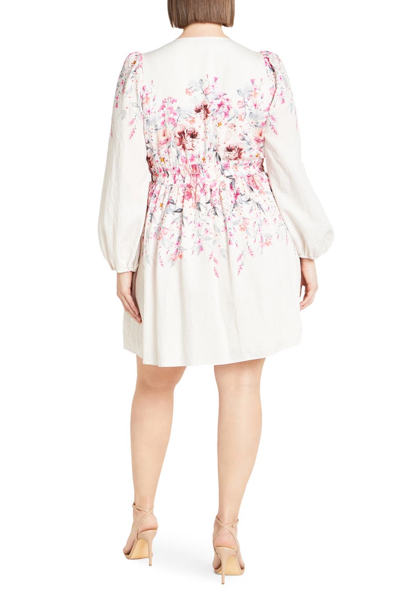 Keyla Floral Long Sleeve Minidress, Alternate, color, FLORAL