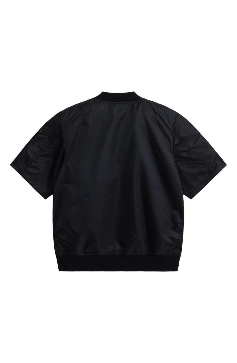 Alpha Industries Short Sleeve Zip-Up Satin Flight Jacket, Alternate, color, 