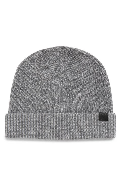 Cashmere Rib Knit Cuffed Beanie