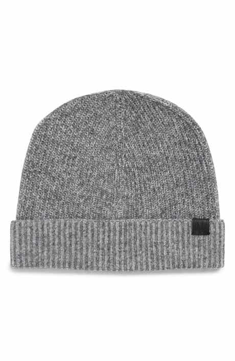 Bruno Magli Cashmere Rib Knit Cuffed Beanie