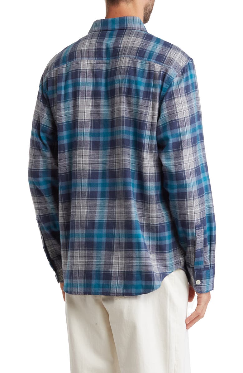 Tommy Bahama Lakeside Plaid Flannel Button-Up Shirt, Alternate, color, Ink Blue