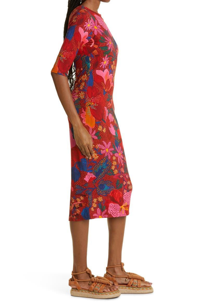 Snake Garden Jersey Dress, Alternate, color, RED SNAKE GARDEN
