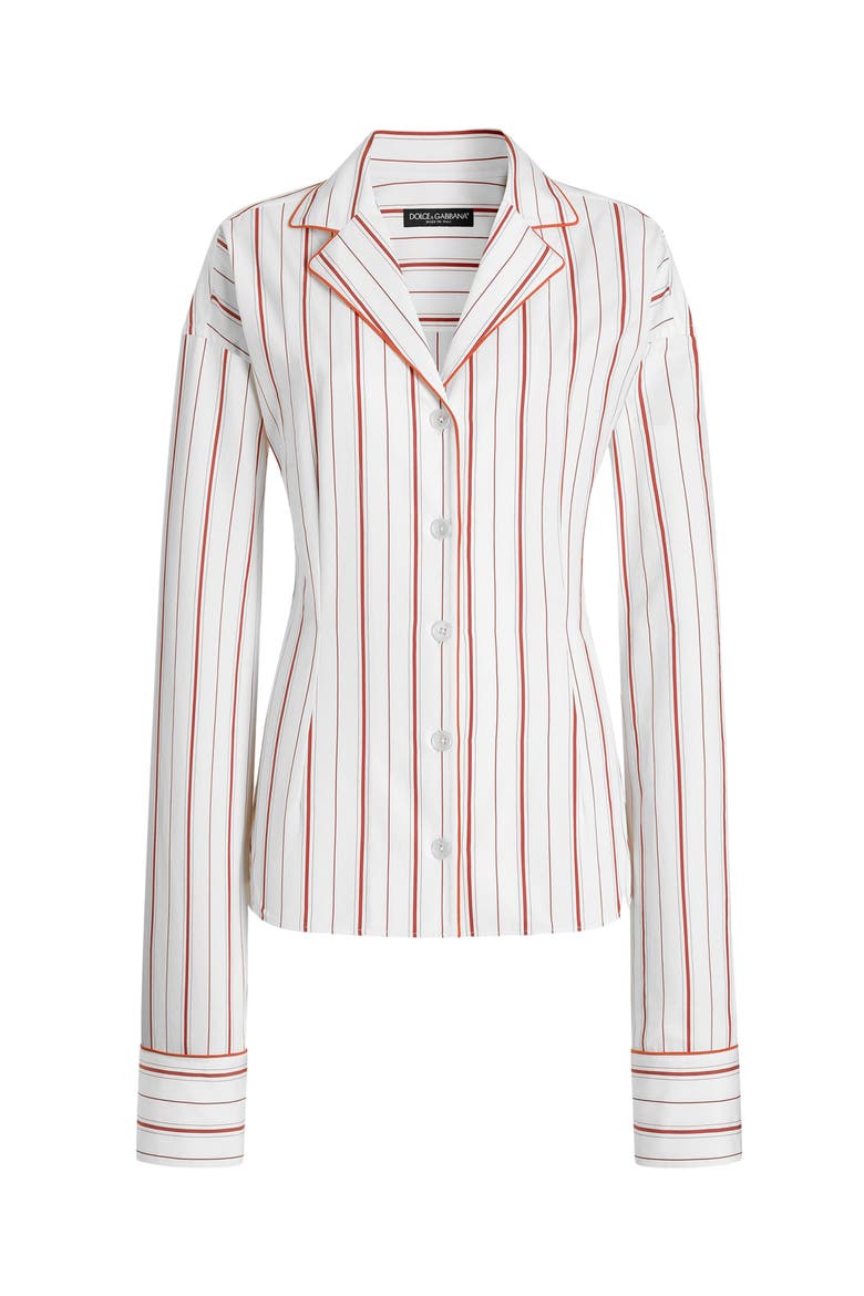 Stripe Cotton & Silk Poplin Shirt, Alternate, color, S8053 STRIPED