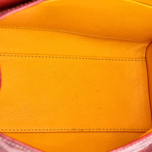 Pre-owned Goyard Goyard Saigon Top Handle Bag Coated Canvas With Leather Mini In Red