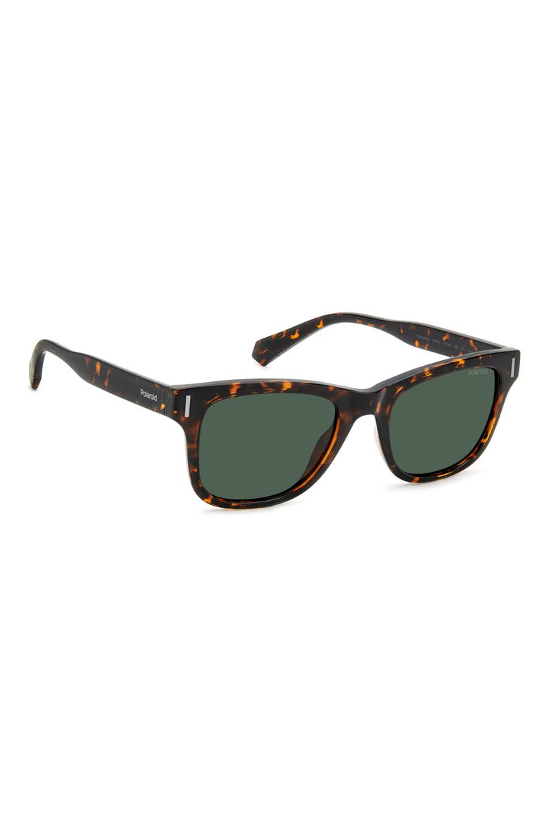 51mm Polarized Square Sunglasses, Alternate, color, HAVANA/ GREEN POLARIZED