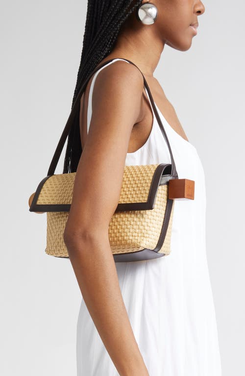 Jacquemus Le Rond Geometric Raffia Shoulder Bag In Brown