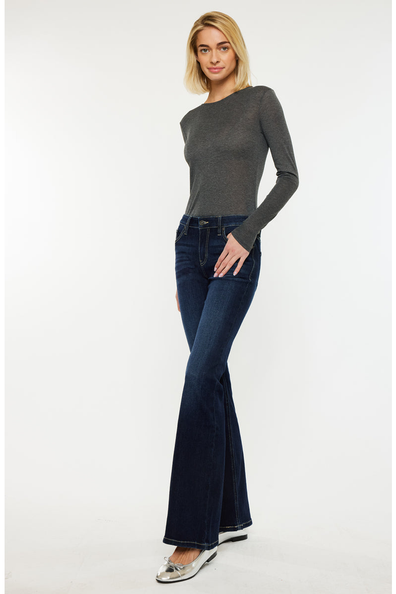 Samuel Mid Rise Flare Jeans, Alternate, color, Dark Wash