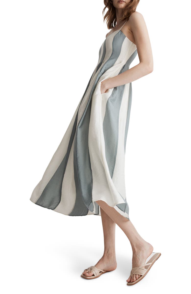 Madewell Pleated Midi Dress, Alternate, color,