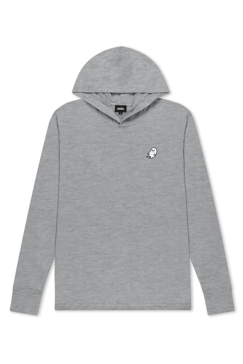 Mens Ghost Hooded Long Sleeve Jersey Tee, Main, color, Gray