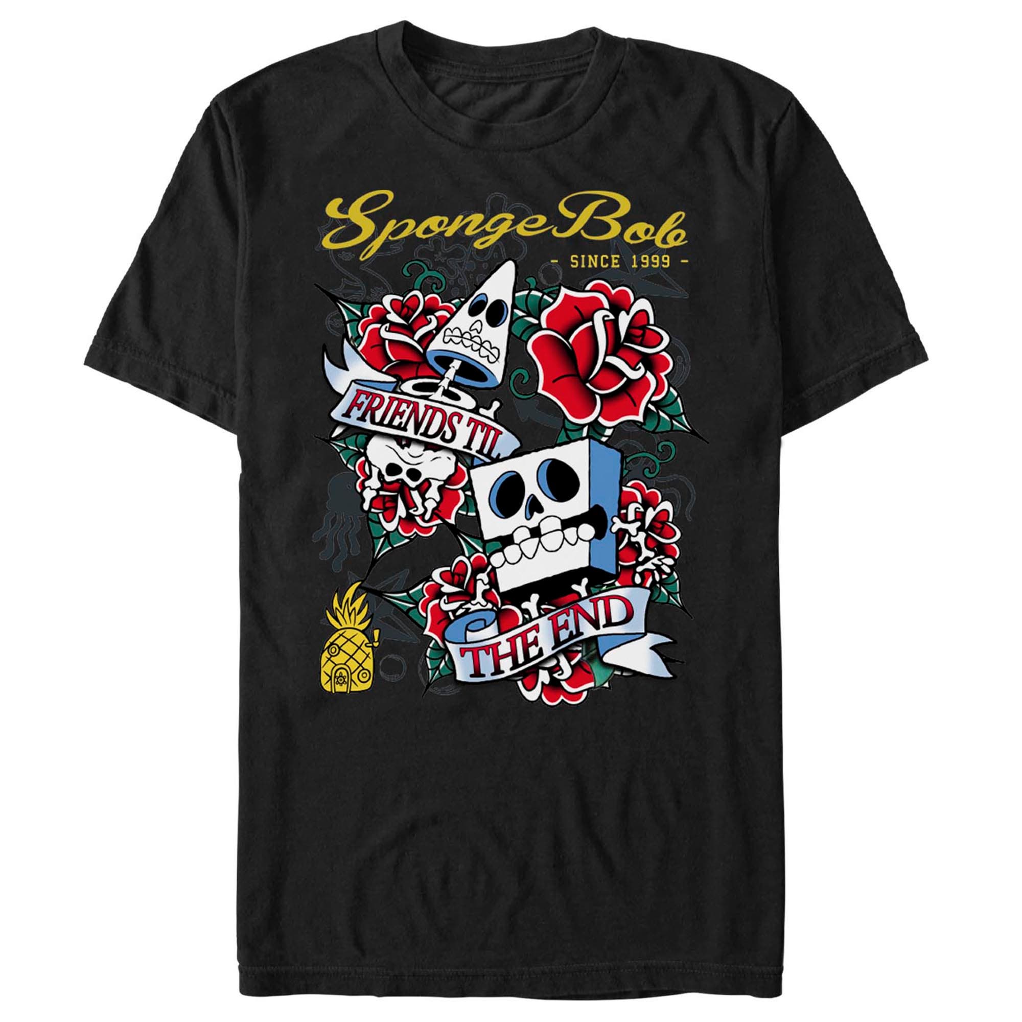 SpongeBob SquarePants Men's Friends Til The End Short Sleeve Graphic T ...