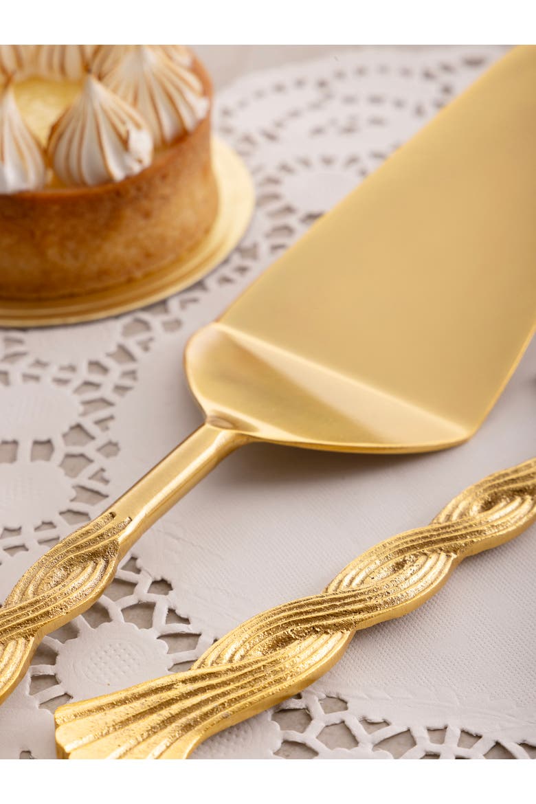 Santiago Cake Servers, Set of 2, Alternate, color, Gold