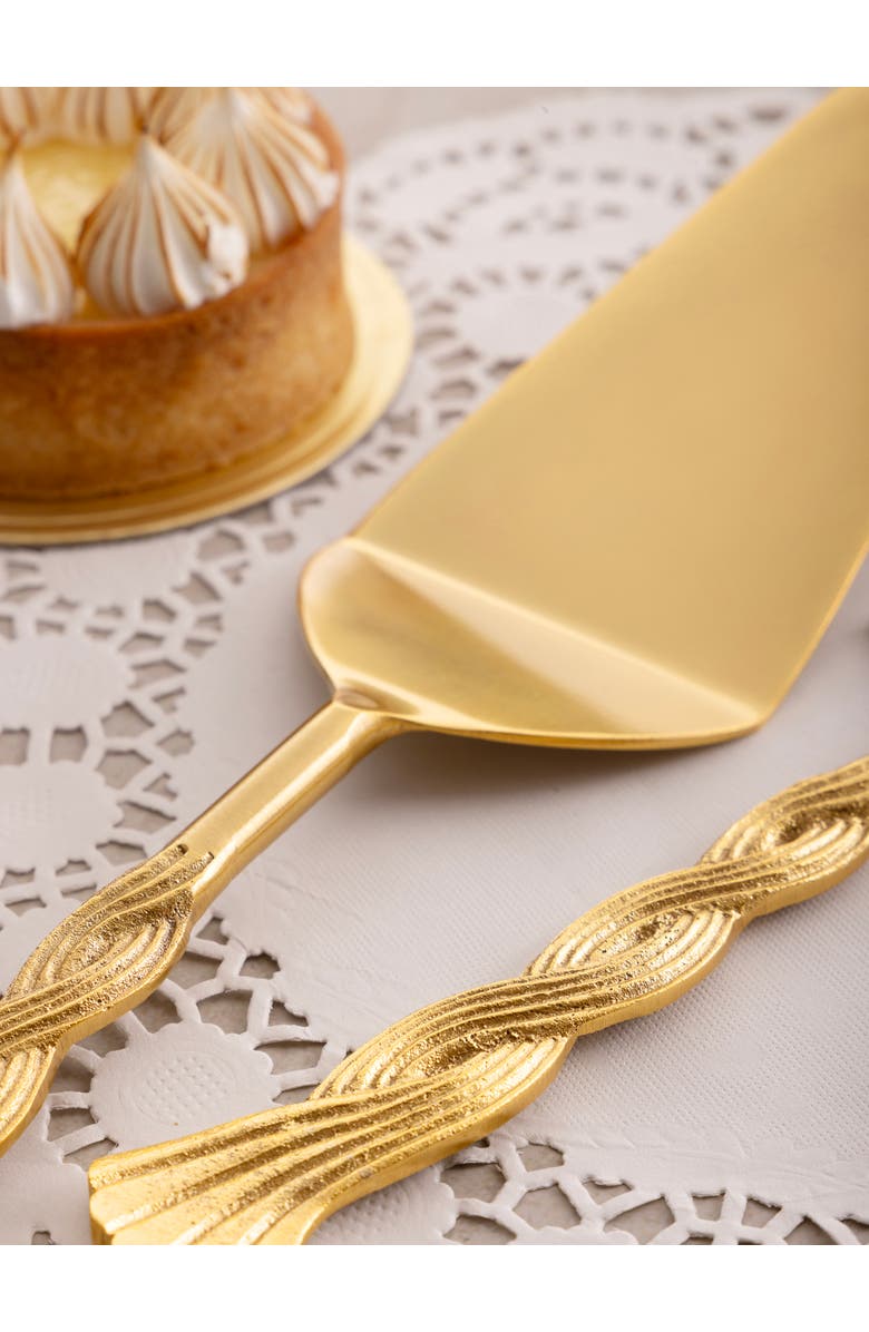 GAURI KOHLI Santiago Cake Servers, Set of 2, Alternate, color, Gold